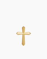 Faceted Cross Stud Earring in 18K Yellow Gold, 18.7mm